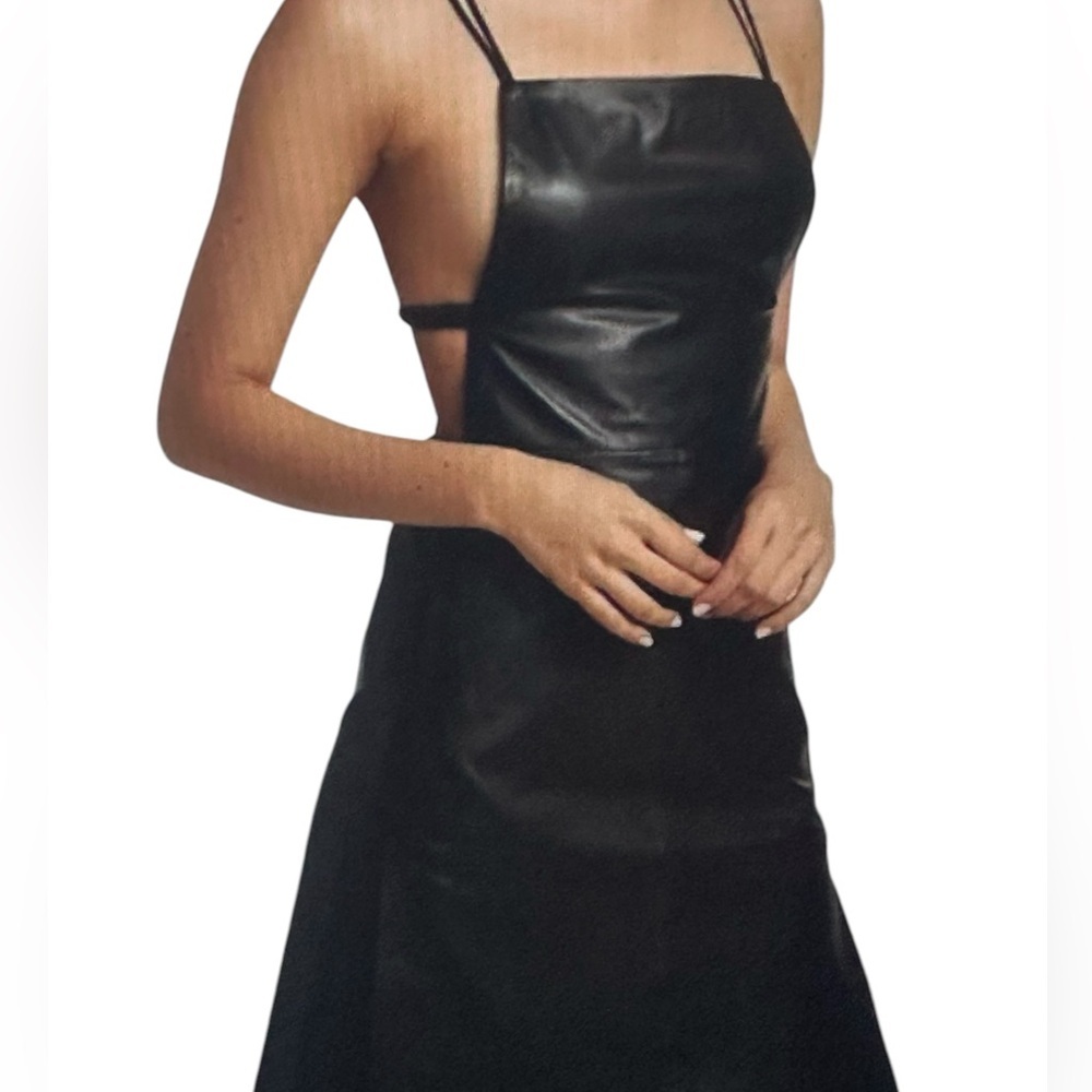 Remain Birger Christensen Andrea Mini Dress Black UK 6 EU 34 US 2 100% Leather‎